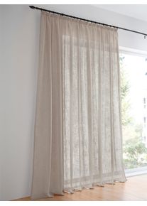 Gardine HEINE HOME Gr. 4, grau (taupe), B:290cm H:245cm, Polyester, Gardinen, Gardine