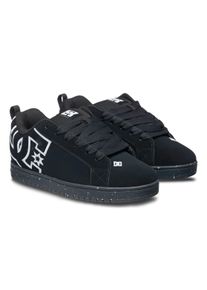 Schn&uuml;rschuh DC Shoes "Court Graffik", Herren, Gr. 11,5(45), schwarz (schwarz, schwarz, recycled), Obermaterial: Leder (Kuh) / Futter: Textil / Au&szlig;ensohle: Gummi., Schuhe Schn&uuml;rschuh
