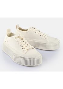 Sneaker Buffalo "MADISON", Damen, Gr. 40, beige (creme), Textil, Schuhe Sneaker, Freizeitsneaker, Halbschuh, Schn&uuml;rschuh mit Memory Foam Fu&szlig;bett