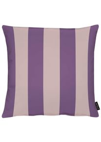 Dekokissen Apelt "Stripe", lila (mauve, bedruckt gestreift), B:46cm H:0,5cm L:46cm, Polyester, Dekokissen_Sitzkissen_Kissenh&uuml;llen, Dekokissen