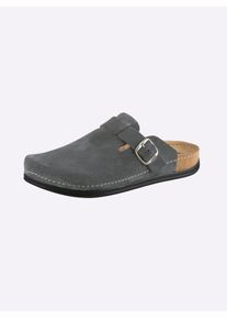 Clog MUBB, Herren, Gr. 46, grau, Leder, Rindsleder, Veloursleder, Schuhe Clog