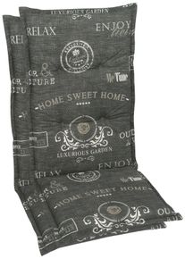 Hochlehnerauflage GO-DE, grau (anthrazit), B:120cm H:5,5cm T:50cm, Bezug: 65% Polyester, 35% Baumwolle, Polsterauflagen, Hochlehnerauflage