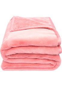 Wohndecke ZOEPPRITZ1828 "The Blanket", rosa (coral), B:150cm L:200cm, Polyester, Wohndecken, Wohndecke, Extra weiche Decke aus recyceltem Polyester