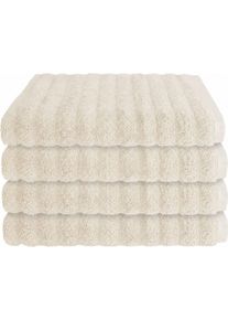 Handt&uuml;cher Schiesser "Neapel aus 100% Baumwolle mit eleganter Hoch-Tief-Optik", creme, B:50cm L:100cm, Frottier, Baumwolle, Handt&uuml;cher, Handt&uuml;cher, OEKO-TEX MADE IN GREEN