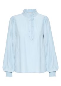 Langarmbluse Kaffe "Langarm-Bluse KAdorit", Damen, Gr. 34, blau (celestial blau), Obermaterial: 58% Polyester PES. 42% Viskose CV., Blusen Langarmbluse