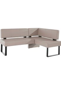 Eckbank OTTO HOME "Oliver mit Metallgestell, K&uuml;chenbank", beige, schwarz, B:180cm H:89cm T:140cm, Holzwerkstoff, Massivholz, Polyester, Sitzb&auml;nke, Eckbank, verschiedene Bez&uuml;ge Cord Esszimmerbank OTTOs Choice