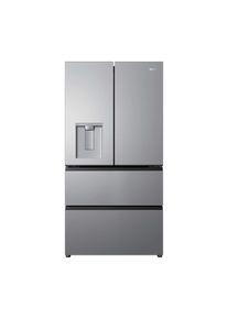 Haier Multi Door "HFR59F18CWMM", Energieeffizienz: C, edelstahl, platin, B:90,5cm H:182,5cm T:73,8cm, K&uuml;hlschr&auml;nke, Wasserdispenser mit Tank, Multi Door