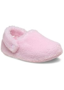 Hausschuh Crocs "Toddler Classic Cozzzy Slipper", M&auml;dchen, Gr. 25, rosa, Croslite&trade;, Textil, Schuhe Hausschuh, Pantoffel, Clog mit Riemen