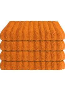 Handt&uuml;cher Schiesser "Neapel aus 100% Baumwolle mit eleganter Hoch-Tief-Optik", terrakotta, B:50cm L:100cm, Frottier, Baumwolle, Handt&uuml;cher, Handt&uuml;cher, OEKO-TEX MADE IN GREEN