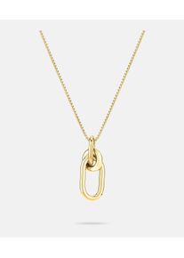 Kette mit Anh&auml;nger Liebeskind Berlin "Schmuck Geschenk Edelstahl Halskette Modern Knot Knoten", gold (gelbgoldfarben), Halsketten, Damen, Edelstahl, L: 47 B: 2mm, Kette mit Anh&auml;nger, B:2mm