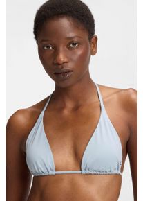 Triangel-Bikini-Top BOSS "CI TRIANGLE", Damen, Gr. XS, N-Gr, blau (lt, pastel blau), Microfaser, Obermaterial: 80% Polyamid, 20% Elasthan, Bikini-Oberteile Triangel-Bikini-Top, zum mixen, mit herausnehmbaren Polstern, schnelltrocknend