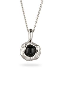 Kette mit Anh&auml;nger Elli "Halskette Onyx Melted Schwarz 925 Sterling Silber" Gr. 45, schwarz (silber), Halsketten, Damen, Silber 925 (Sterlingsilber), Kette mit Anh&auml;nger