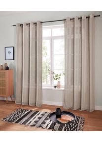 Gardine OTTO HOME "Fiete" Gr. 3, beige, B:140cm H:225cm, Polyester, Gardinen, Gardine, Leinen Optik, monochrom, basic, pflegeleicht, verschiedene Gr&ouml;&szlig;en