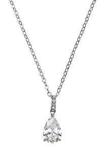 Kette mit Anh&auml;nger Amor "Tropfen", bunt (silberfarben, wei&szlig;), Halsketten, Damen, Silber 925 (Sterlingsilber), L: 45, Kette mit Anh&auml;nger, mit Zirkonia (synth.)