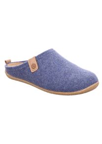 Pantoffel Rohde "GREENYS N35", Damen, Gr. 42, blau, Filz, meliert, Schuhe Pantoffel, Hausschuh, Clog, Homeslipper mit herausnehmbarer Innensohle