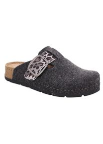 Pantoffel Rohde "SOAVE", Damen, Gr. 41, grau (anthrazit), Filz, Schuhe Pantoffel, Hausschuh, Filz Clog, Homeslipper mit Plateausohle