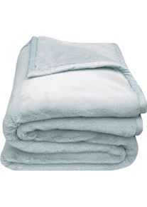 Wohndecke ZOEPPRITZ1828 "The Blanket", blau (sky), B:150cm L:200cm, Polyester, Wohndecken, Wohndecke, Extra weiche Decke aus recyceltem Polyester