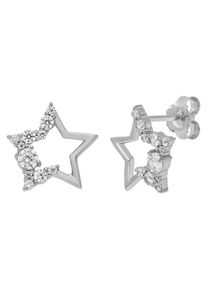 Paar Ohrstecker Firetti "Schmuck Geschenk Silber 925 Ohrschmuck Ohrringe Stern", silber (silberfarben, kristallwei&szlig;, kristallwei&szlig;), Ohrringe, Damen, Silber 925 (Sterlingsilber), Paar Ohrstecker, mit Zirkonia (synth.)