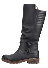 Winterstiefel Rieker, Damen, Gr. 40, Normalschaft, schwarz, Lederimitat, Schuhe Winterstiefel, Langschaftstiefel, Blockabsatz, mit Rieker-TEX-Membran