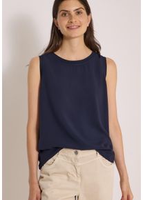 Blusentop Cecil, Damen, Gr. S (38), blau (urban dunkelblau), Web, Obermaterial: 100% Viskose, unifarben, normal normal, Rundhals, abgesteppt, Blusen Blusentop, Sommershirt, Viskose, &auml;rmellos