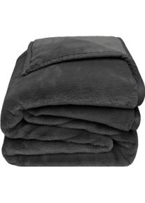 Wohndecke ZOEPPRITZ1828 "The Blanket", grau (anthrazit melange), B:220cm L:240cm, Polyester, Wohndecken, Wohndecke, Extra weiche Decke aus recyceltem Polyester