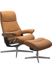 Relaxsessel stressless "View", braun (new caramel), B:91cm H:110cm T:85cm, Sessel, Relaxsessel, mit Cross Base, Gr&ouml;&szlig;e S, M & L, Holzakzent Schwarz