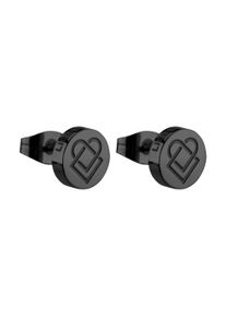 Paar Ohrstecker Liebeskind Berlin "Schmuck Geschenk Edelstahl Ohrringe Keep Loving Herz", schwarz, Ohrringe, Damen, 8mm, Edelstahl, Paar Ohrstecker