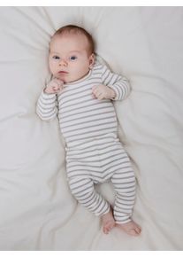 Leggings name it "NBNBANI XSL LEGGING NOOS", Jungen, Gr. 80, N-Gr, beige (pure cashmere), Feinripp, Obermaterial: 57% Baumwolle, 38% Modal, 5% Elasthan, geringelt, gestreift, slim fit kn&ouml;chellang, Hosen Leggings