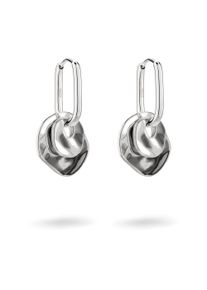 Paar Creolen Liebeskind Berlin "Schmuck Geschenk Ohrringe mit 2 abnehmbaren Einh&auml;ngern Organics", silber (silberfarben), Ohrringe, Damen, Edelstahl, Paar Creolen