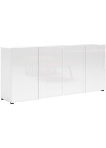 Sideboard Home Affaire "MISTER- Sideboard, Anrichte, Kommode, Made in Italy, 4 F&auml;cher", wei&szlig;, B:180cm H:80cm T:38cm, Sideboards, Sideboard, Kommode mit 4 T&uuml;ren, komplett Hochglanz lackiert, Breite 180cm