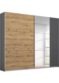 Schwebet&uuml;renschrank Rauch "Kleiderschrank Schrank Garderobe AURELIO", grau (graumetallic, eiche artisan), B:218cm H:210cm T:59cm, Holzwerkstoff, Schr&auml;nke, Schwebet&uuml;renschrank, zeitloses Design, viele Farben, Breiten 175/218/261 cm MADE IN GERMANY