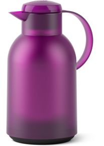 Isolierkanne Emsa "Samba", lila (aubergine, transluzent), B:14,4cm H:28cm, Glas, Kunststoff, Kannen, Isolierkanne, XXL-Modell, zeitloses Design, einfacher Knopfdruck, 24h kalt, 12h warm