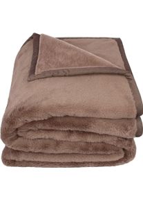 Wohndecke ZOEPPRITZ1828 "The Blanket", braun (smoke), B:150cm L:200cm, Polyester, Wohndecken, Wohndecke, Extra weiche Decke aus recyceltem Polyester