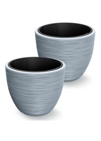 Casaria Bloempot groeven Set van 2 Grijs kunststof 40x32cm