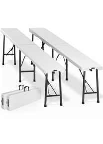 Casaria Bierbank 2er-Set klappbar platzsparend f&uuml;r 8 Personen 200kg je Bank
