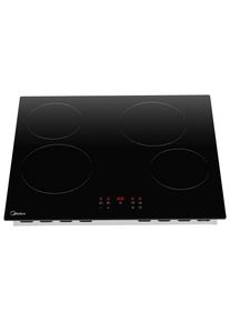 Midea Glaskeramikkochfeld, Metall, Glas, 52x51x59 cm, Kindersicherung, Sicherheitsabschaltung, Betriebskontrollleuchte, Restw&auml;rmeanzeige je Kochzone, rahmenlos mit Facettenschliff, Timerfunktion, K&uuml;chen, K&uuml;chenelektroger&auml;te, Kochfelder, Glaskeramik-Kochfelder