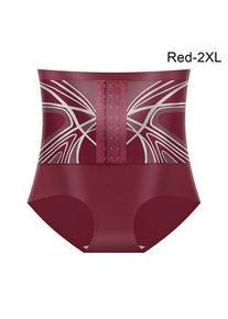 1Pcs Double-Layer Compression Seamless Shapewear Pants Abdomen Slimming Slimming Butt-Lifting Underwear Briefs Buckle Triangle