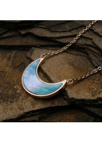 Holzkern Hue Necklace Women Rose Gold and Blue Nacre
