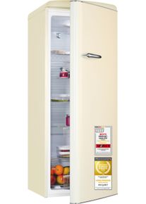 Exquisit K&uuml;hlschrank "RKS325-V-H-160C", Energieeffizienz: C, magnolienwei&szlig;, Rechtsanschlag, nicht wechselbar, K&uuml;hlschr&auml;nke, LED-Beleuchtung, verstellbare Glasb&ouml;den, Retro-Design, K&uuml;hlschrank