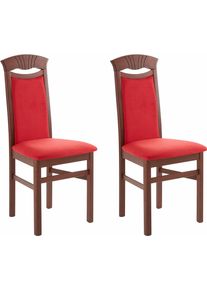 Esszimmerstuhl Home Affaire "Franz", rot (rot, buche massivholz wengefarben lackiert), B:46cm H:101cm T:51cm, St&uuml;hle, Esszimmerstuhl, strapazierf&auml;hige Microfaser, Gestell Buche natur oder wei&szlig;, Holzstuhl