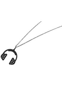 Adelia&acute;s Gliederkette ADELIA&acute;S "Unisex Halskette aus Edelstahl 43+5" Gr. 48, schwarz, Halsketten, Jungen, Edelstahl, Gliederkette