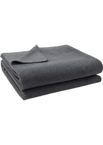 Wohndecke ZOEPPRITZ1828 "Soft-Fleece", medium grau melange, B:220cm L:240cm, Polyester, Viskose, Wohndecken, Wohndecke, Fleecedecke mit unverwechselbarem Cashmere Handfeel