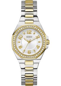 Quarzuhr Guess "CONTESSA", silber (silberfarben, goldfarben), Armbanduhren, Damen, Quarzuhr, Armbanduhr, Damenuhr, Edelstahlarmband