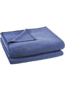 Wohndecke ZOEPPRITZ1828 "Soft-Fleece", indigo, B:110cm L:160cm, Polyester, Viskose, Wohndecken, Wohndecke, Fleecedecke mit unverwechselbarem Cashmere Handfeel