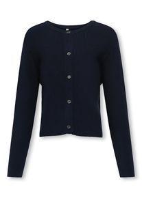 Strickjacke KIDS Only "KOGNATASCHA LS O-NECK CARD CP KNT NOOS", M&auml;dchen, Gr. 158/164, blau (night sky), Strick, Obermaterial: 80% Viskose, 20% Nylon, unifarben, regular fit taillenbedeckt, Rundhals, Strickjacken Strickjacke