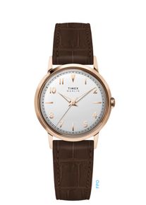 Quarzuhr Timex "MARLIN", braun (dunkelbraun), Armbanduhren, Damen, Quarzuhr, Armbanduhr, Damenuhr, Lederarmband, Leuchtzeiger