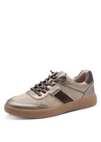 Slip-On Sneaker Tamaris, Damen, Gr. 42, taupe kombiniert, Lederimitat, Textil, kontrastfarbene Details, Schuhe Slip-On Sneaker, Freizeitschuh, Halbschuh mit elastischer Schn&uuml;rung