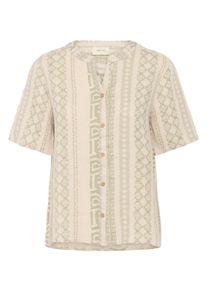 Hemdbluse Cream "Langarm-Hemd CRBellis", Damen, Gr. L-XL, bunt (ethnic geo tea), Obermaterial: 100% Leinen LI., Blusen Hemdbluse