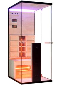 Infrarotkabine Sanotechnik "Billund 1", braun (holz), integrierte Steuerung, (ohne Ofen), Saunen, Infrarotkabine, mit Farblichttherapie, MP3 Player (inkl. Bluetooth), 2x Lautsprecher
