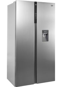 Beko Side-by-Side "GNO5322XPN 8996313200", Energieeffizienz: E, silber, Wasserspender, K&uuml;hlschr&auml;nke, No Frost &ndash; nie wieder abtauen, Side-by-Side